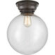 Aditi XX-Large Beacon 1 Light 12 inch Oil Rubbed Bronze Flush Mount Ceiling Light in Seedy Glass, Aditi