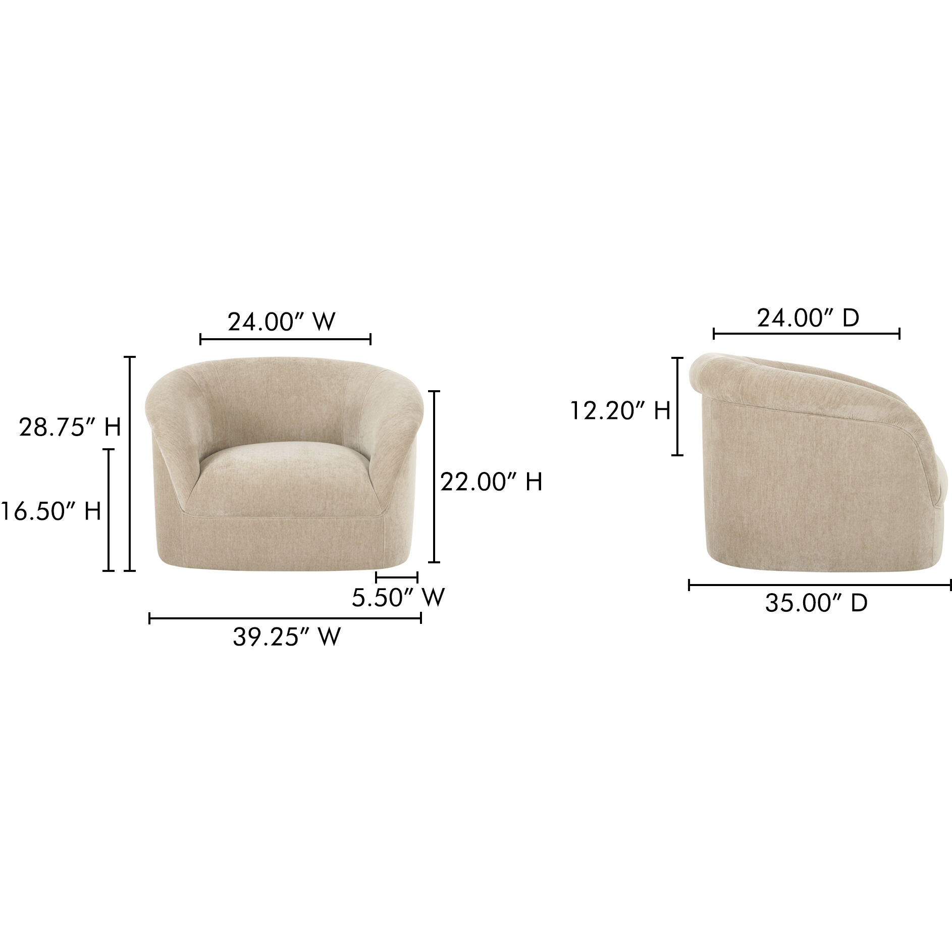 Thora Beige Lounge Chair