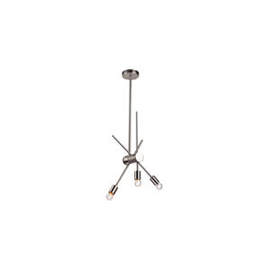Canada 3 Light 6 inch Shiny Nickel Chandelier Ceiling Light