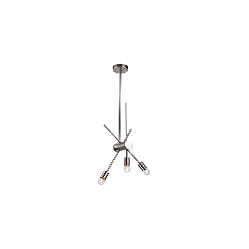 Canada 3 Light 6 inch Shiny Nickel Chandelier Ceiling Light