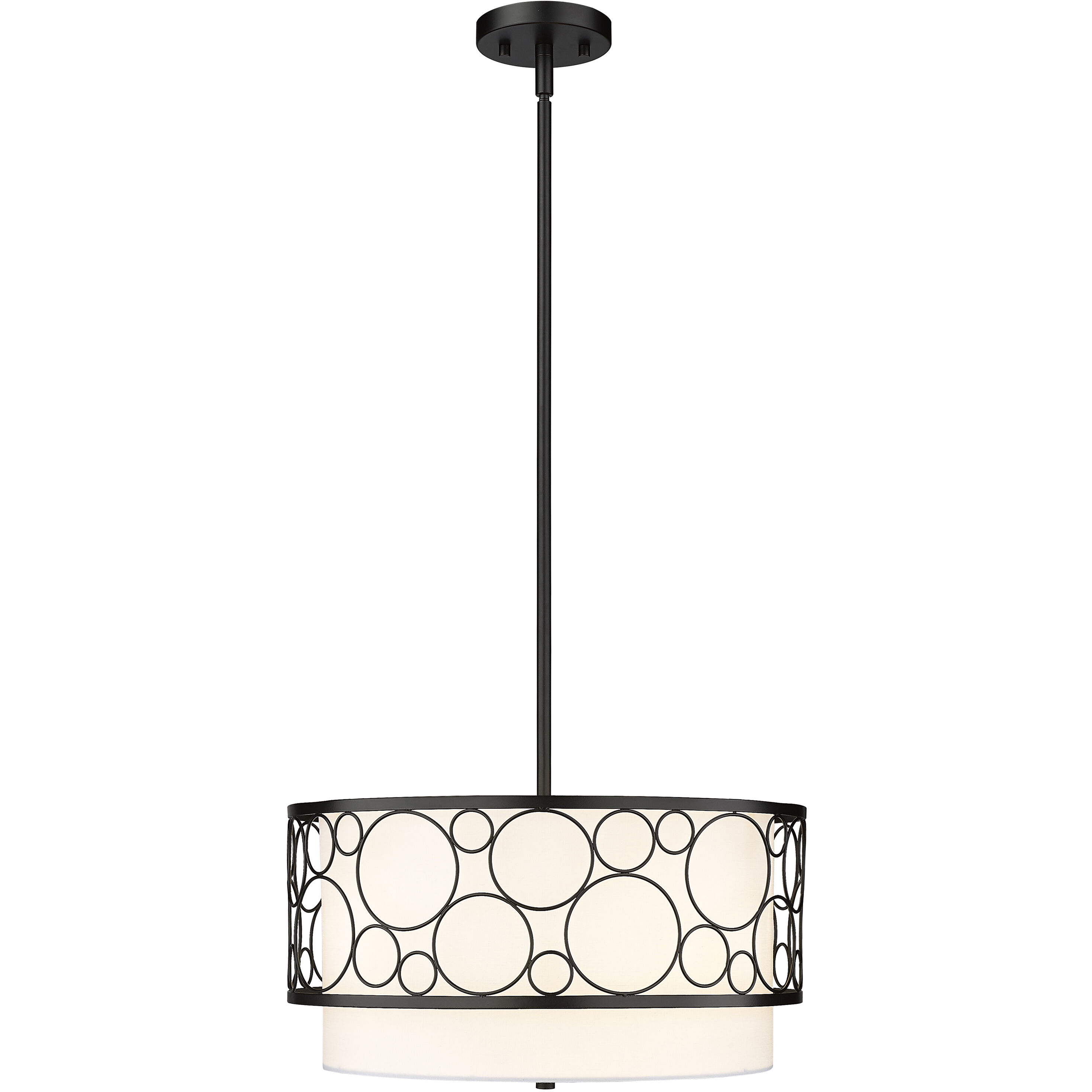 Kendall 3 Light 17 inch Matte Black Pendant Ceiling Light