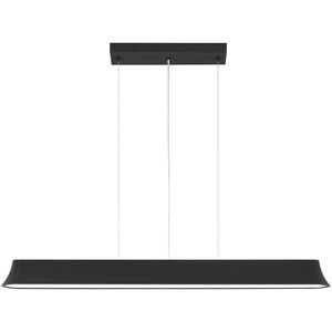 Zhane LED 49 inch Black Rubberized Linear Suspension Ceiling Light in 120V, Integrated LED