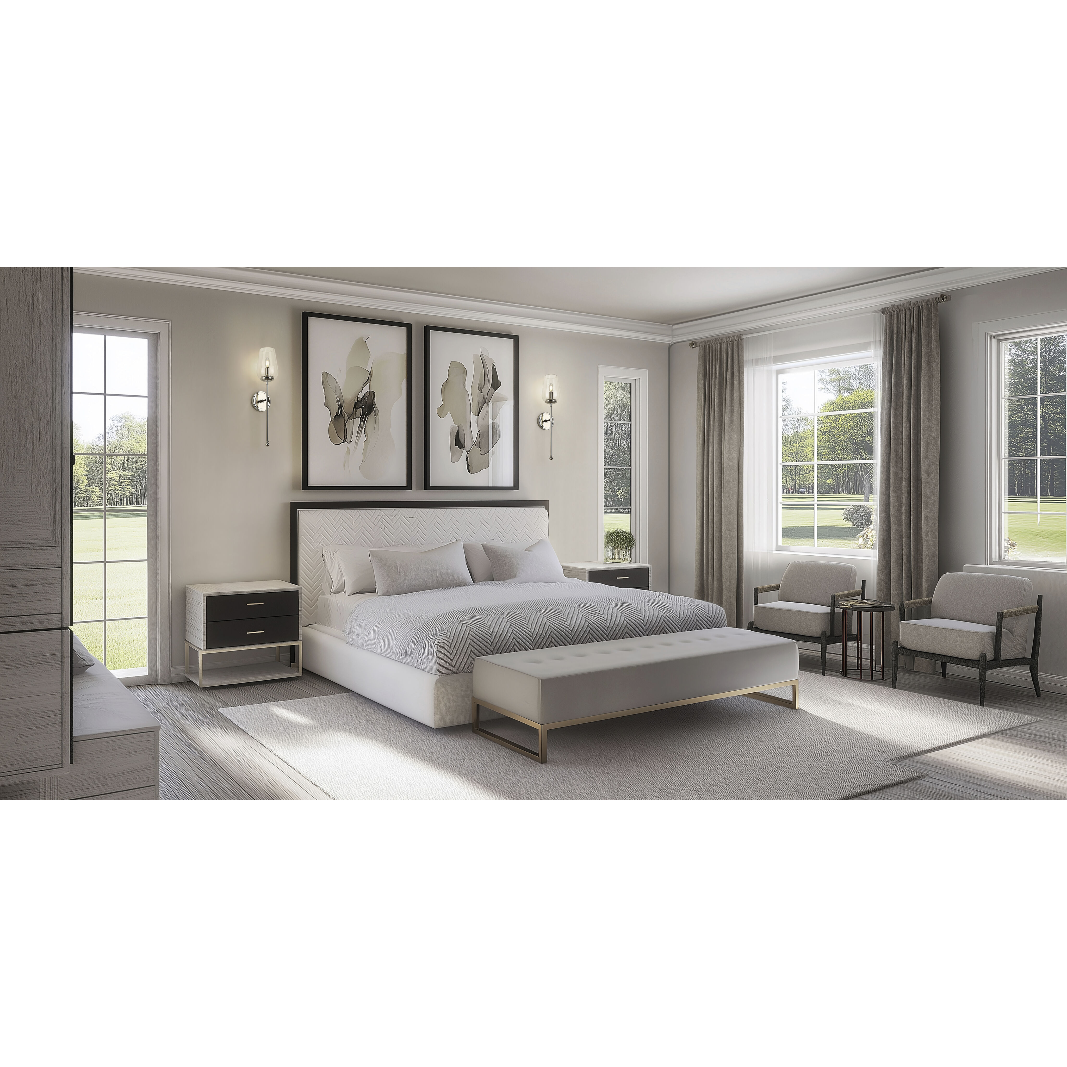 Dominique Wall Sconce Wall Light in Polished Nickel