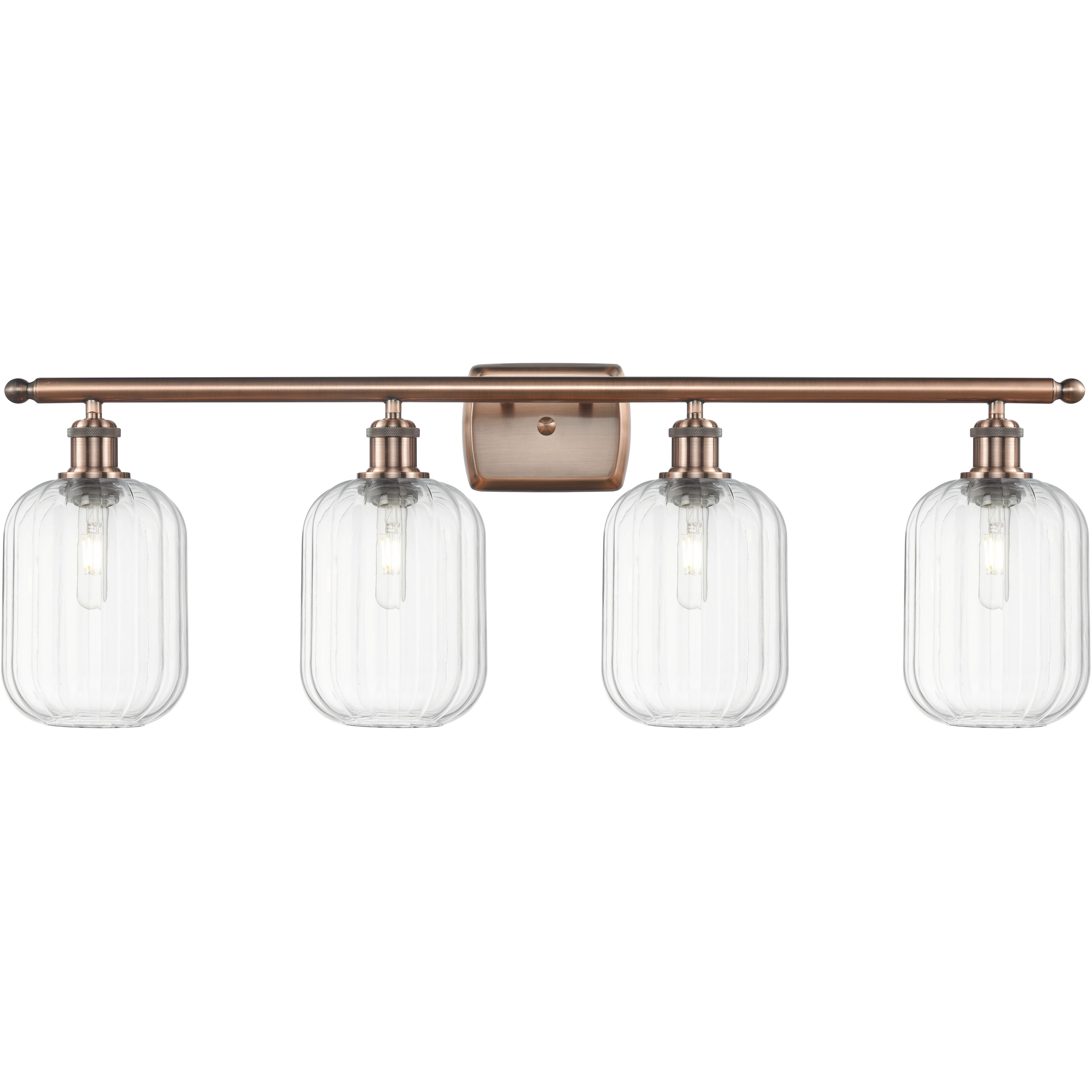 Ballston Preston 4 Light 36.75 inch Antique Copper Bath Vanity Light Wall Light in Clear