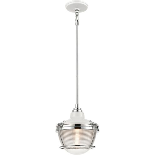 Seaway Passage 1 Light 10 inch Polished Nickel with White Mini Pendant Ceiling Light