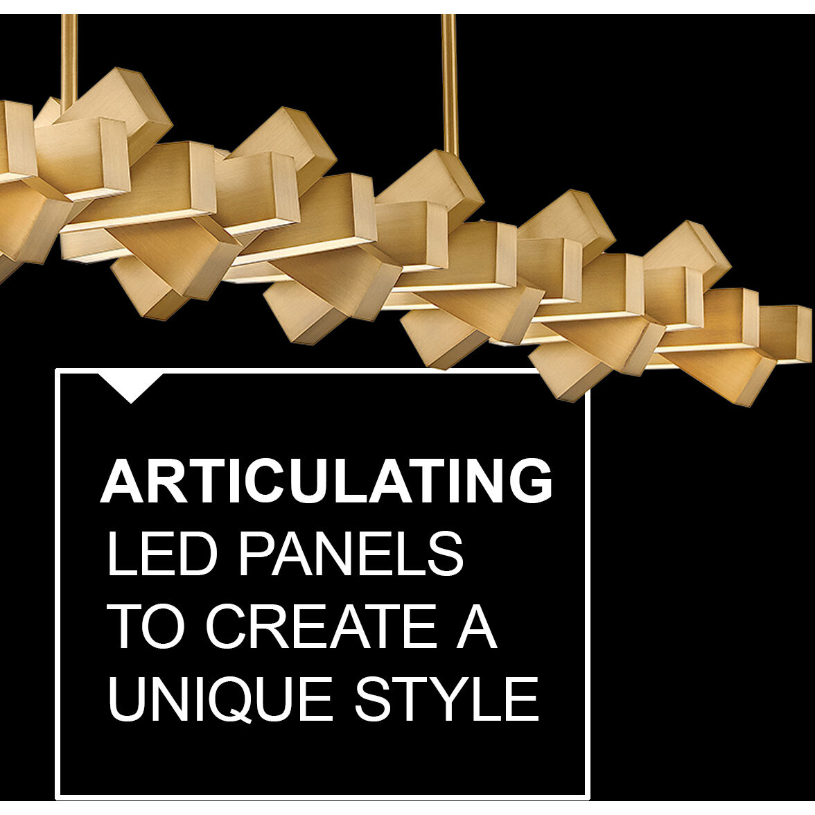 Stitch LED 58.75 inch Lacquered Brass Chandelier Ceiling Light