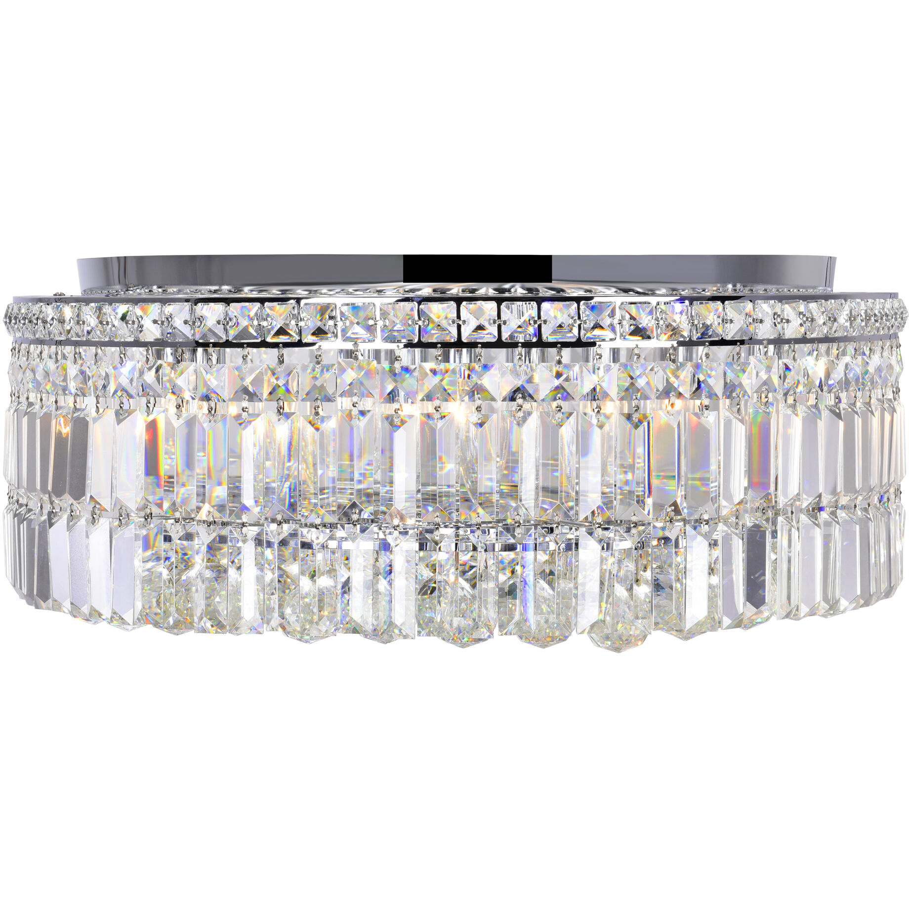 Colosseum 10 Light 24 inch Chrome Flush Mount Ceiling Light