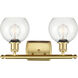 Ballston Athens LED 16 inch Satin Gold Bath Vanity Light Wall Light in Clear Glass
