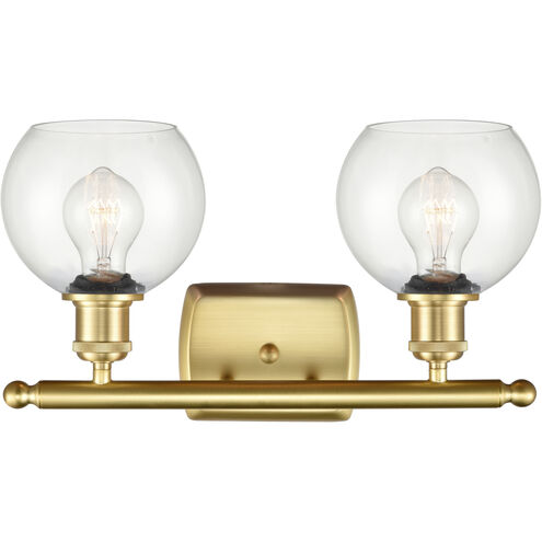 Ballston Athens LED 16 inch Satin Gold Bath Vanity Light Wall Light in Clear Glass