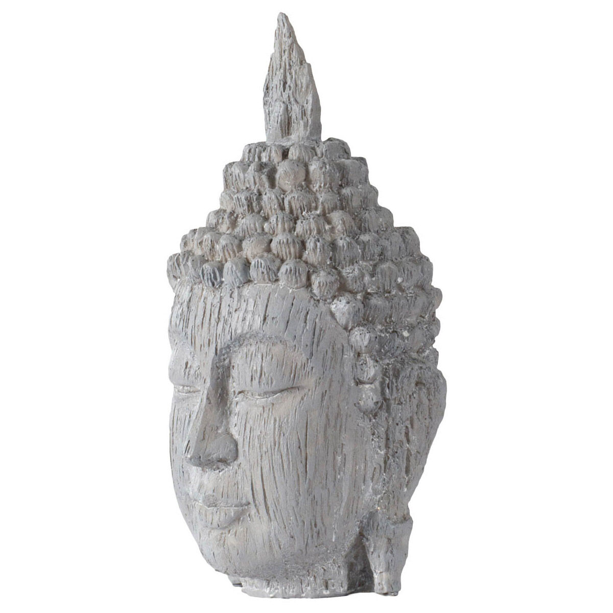 Meditating Buddha Head Gray Outdoor Classic Figurines