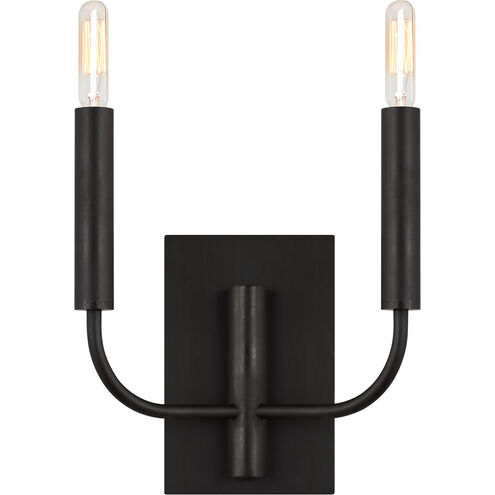 ED Ellen DeGeneres Brianna 2 Light 11.38 inch Aged Iron Double Sconce Wall Light