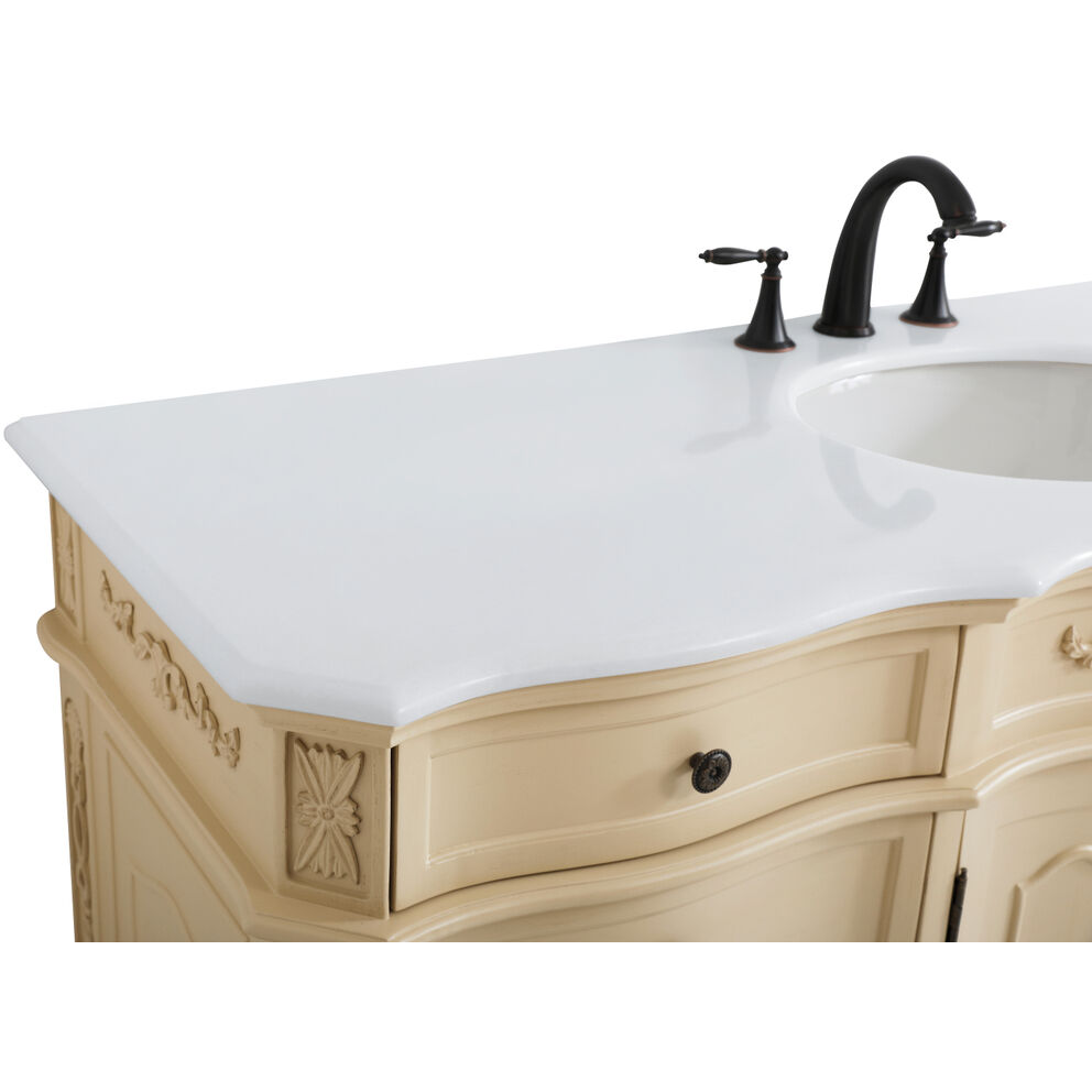 Danville 60 X 21 X 36 inch Light Antique Beige Vanity Sink Set