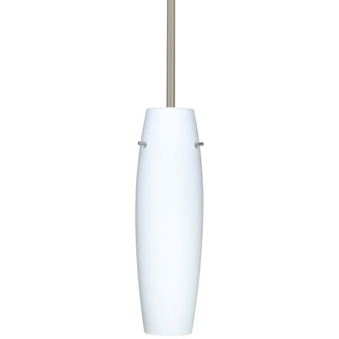 Suzi 1 Light Satin Nickel Stem Pendant Ceiling Light