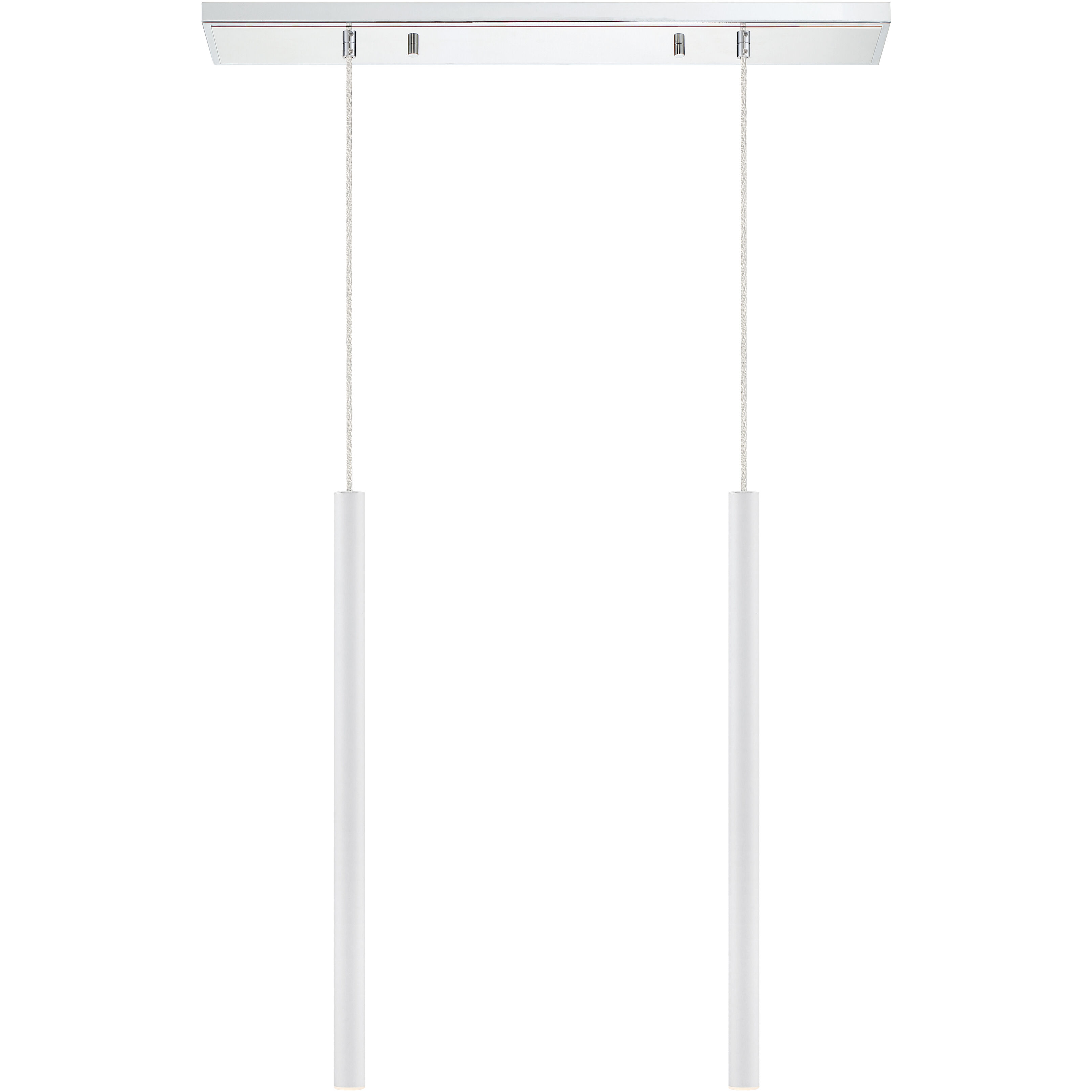 Forest LED 30 inch Chrome Linear Chandelier Ceiling Light in 2, 13, Matte White Steel