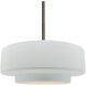 Radiance Collection - Tier Pendant Ceiling Light in Brushed Nickel, Dedicated LED, Black Cord, Gloss White (outside and inside of fixture), 14.5W x 5.25H, Form+Finish+Function