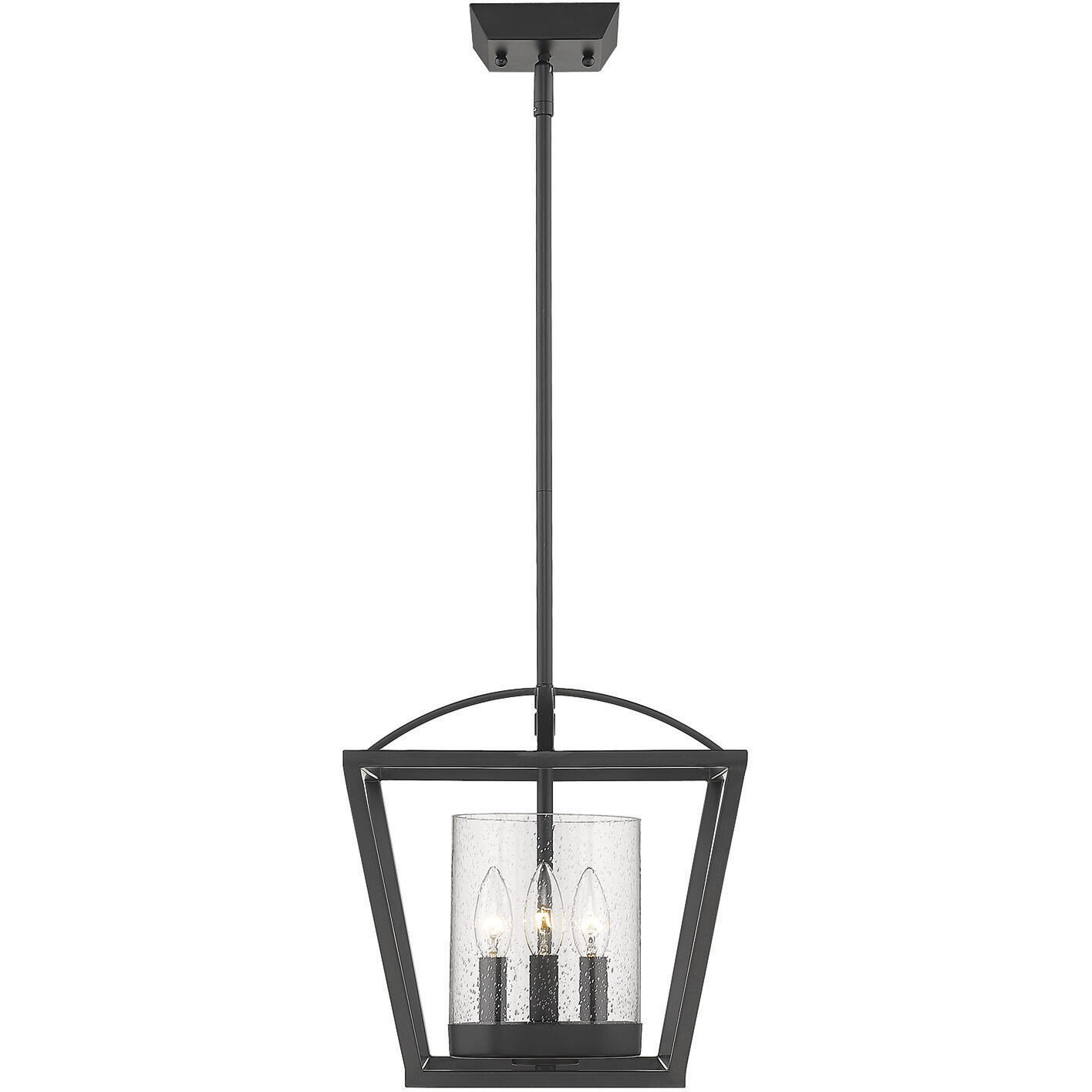 Mercer 11.75 inch 60.00 watt Matte Black Chandelier Ceiling Light, Convertible