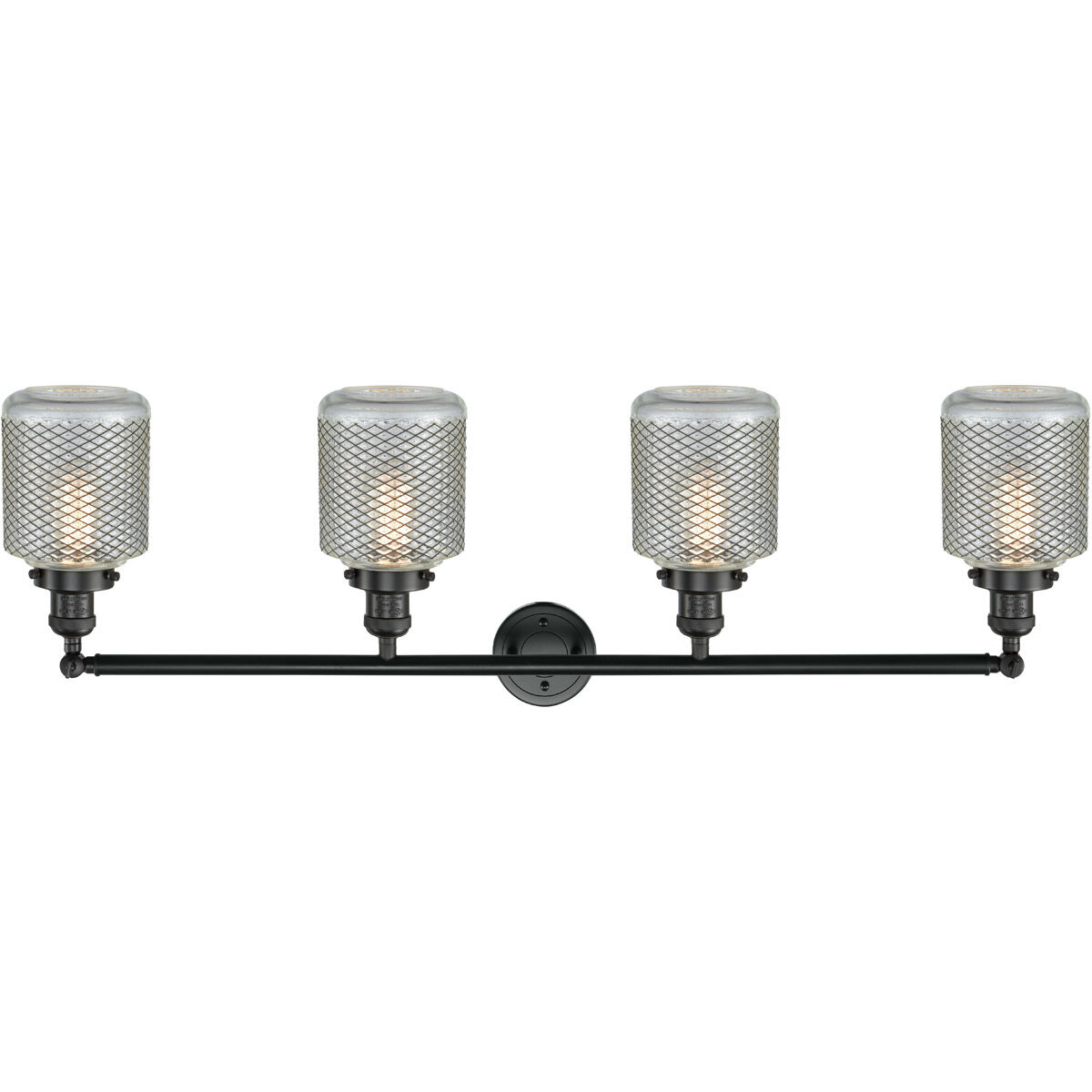Franklin Restoration Stanton 4 Light 44 inch Matte Black Bath Vanity Light Wall Light, Franklin Restoration
