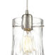 Hand Formed Glass 1 Light 6 inch Satin Nickel Mini Pendant Ceiling Light in Standard