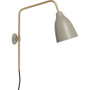 Browne 1 Light 17 inch Matte Brass and Siemens Grey Wall Sconce Wall Light, Small