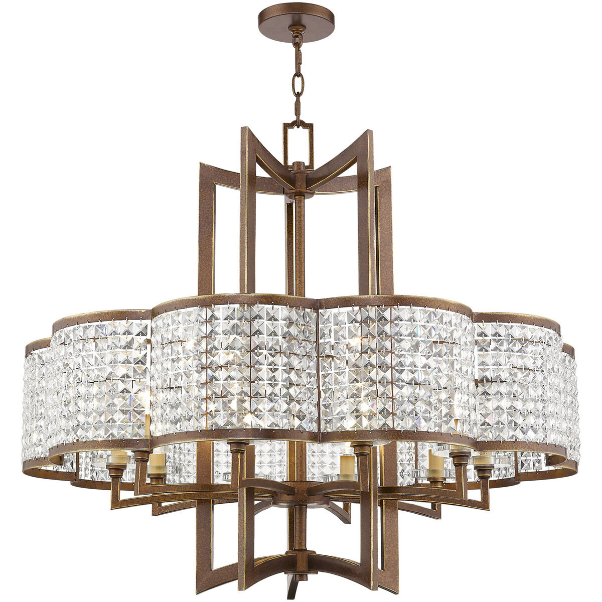 Grammercy 10 Light 34 inch Hand Painted Palacial Bronze Chandelier Ceiling Light