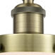 Cone 1 Light 7.75 inch Antique Brass Semi-Flush Mount Ceiling Light in Matte White Glass, 9.75