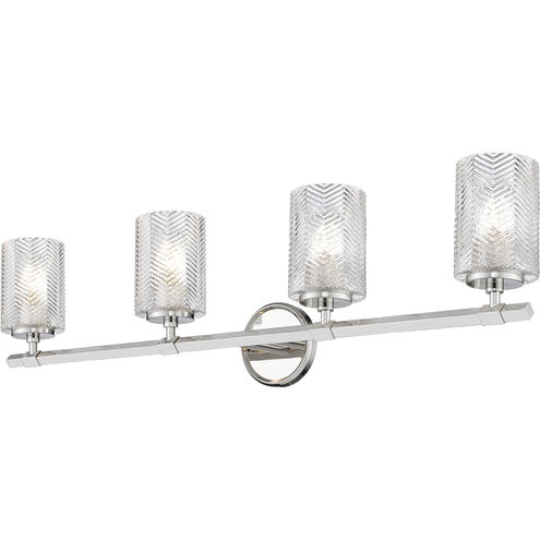 Dover Street 4 Light 33 inch Polished Nickel Vanity Wall Light