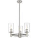 Downtown Urban Crown Point 3 Light 18 inch Satin Nickel Statement Pendant Ceiling Light in Clear