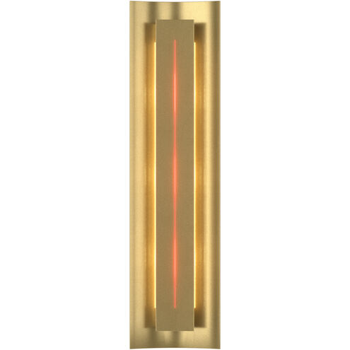 Gallery 3 Light 7.1 inch Modern Brass ADA Sconce Wall Light in Red