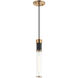 Tubo 1 Light 2 inch Matte Black and Aged Gold Brass Pendant Ceiling Light