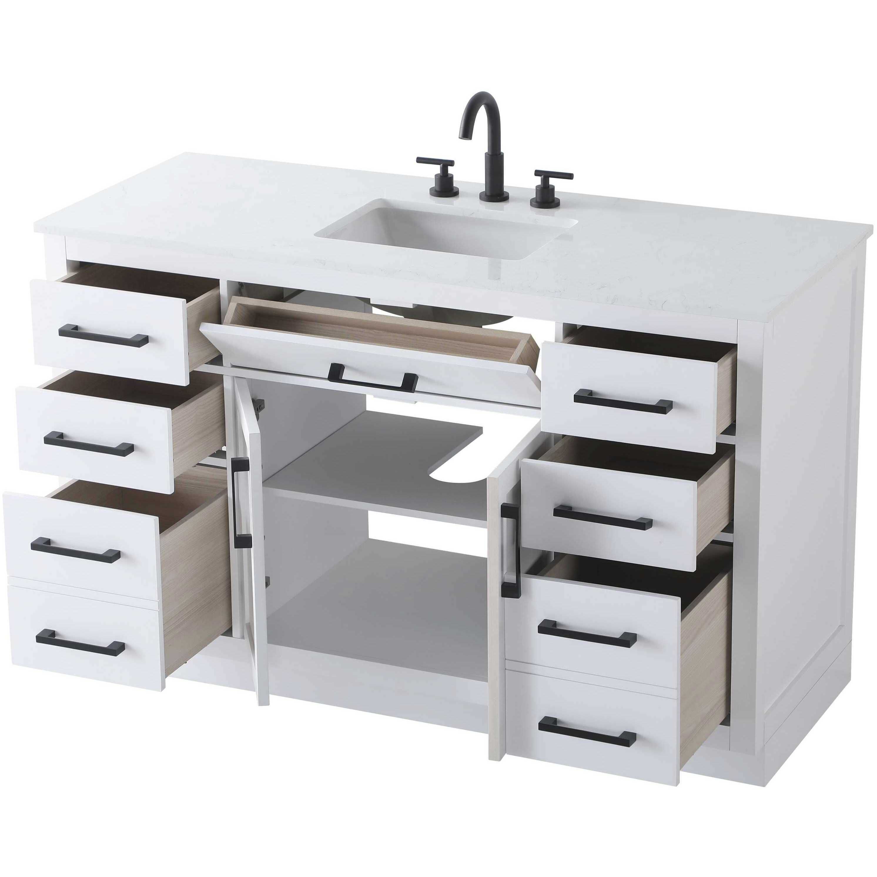 Alden 54 X 35 inch White Bathroom Vanity Cabinet