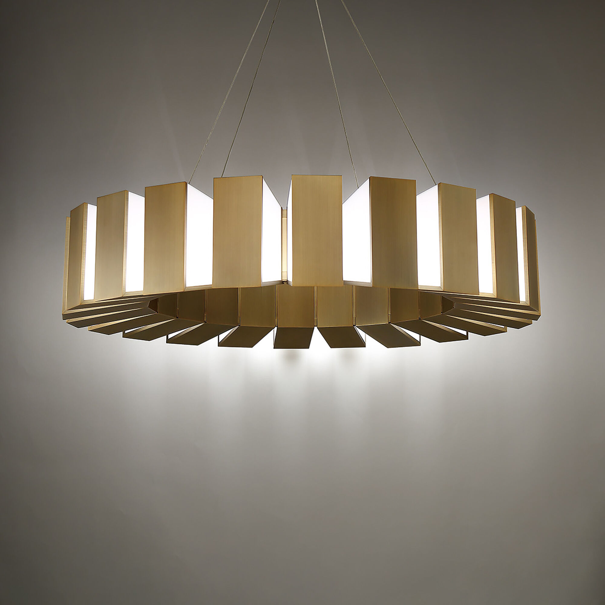 Chronos LED 50 inch Aged Brass Chandelier Ceiling Light in 50in.