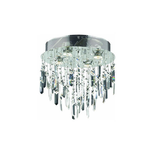 Galaxy 4 Light 14 inch Silver and Clear Mirror Flush Mount Ceiling Light in Royal Cut