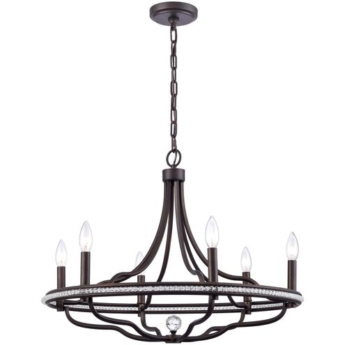 Tuscan 6 Light 26 inch Dark Bronze Chandelier Ceiling Light, Converts to Semi Flush