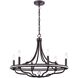Tuscan 6 Light 26 inch Dark Bronze Chandelier Ceiling Light, Converts to Semi Flush