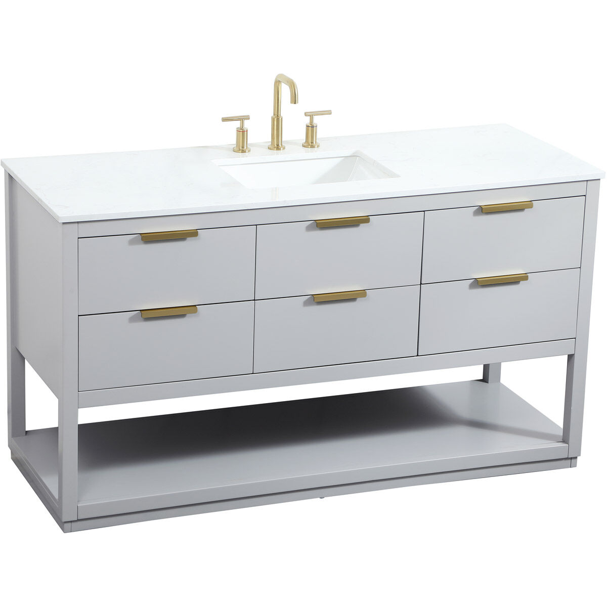 Larkin 60 X 22 X 34 inch Grey Vanity Sink Set