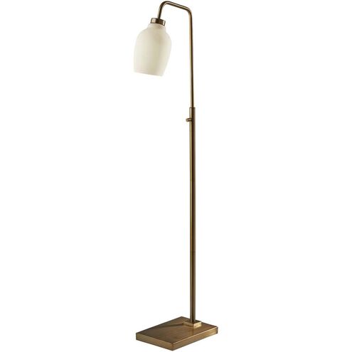 Clara 57.5 inch 40 watt Antique Brass Floor Lamp Portable Light