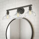 Yep Carver Vanity Wall Light in Rubbed Bronze, Clear Glass
