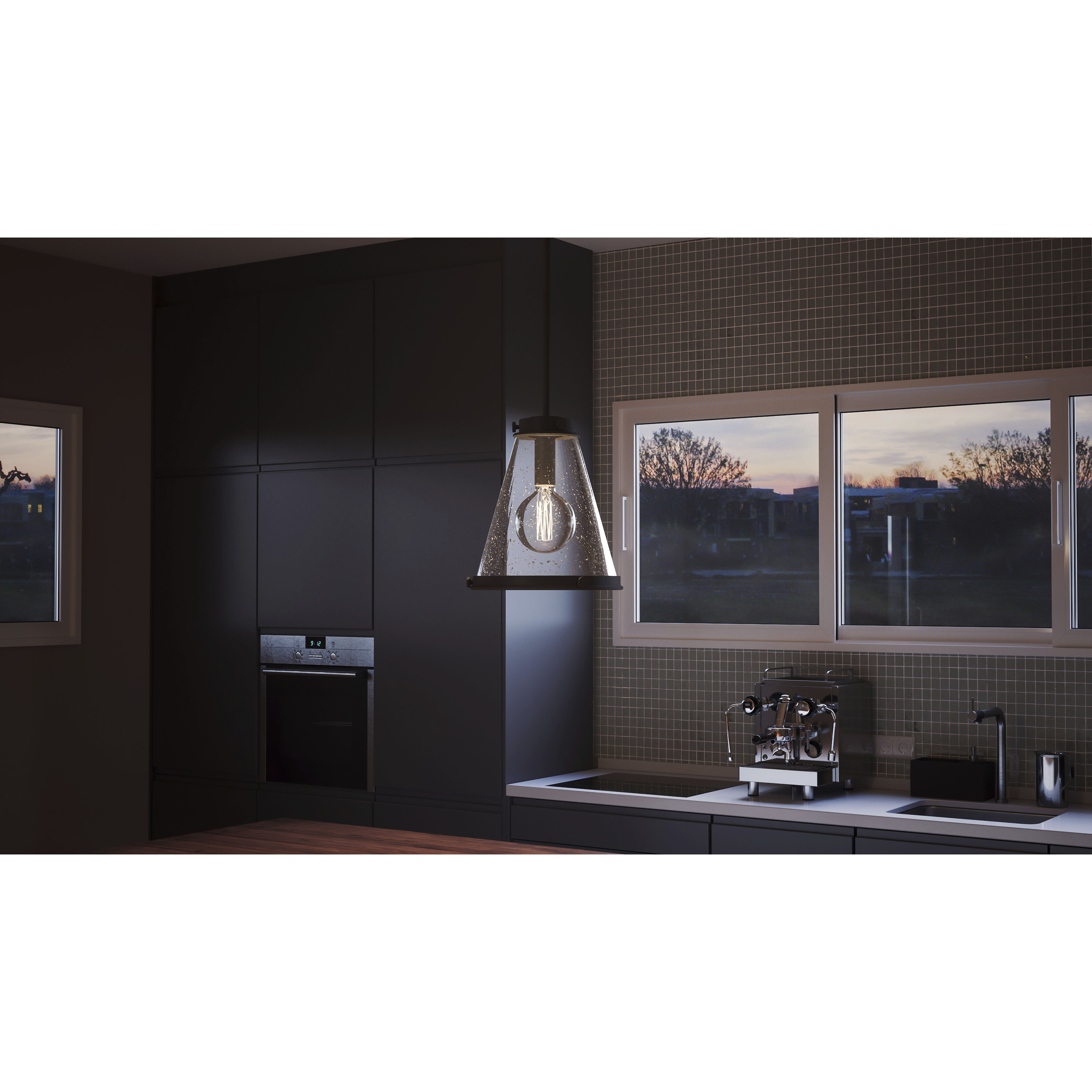 Bristol 1 Light 13 inch Mottled Black Mini Pendant Ceiling Light