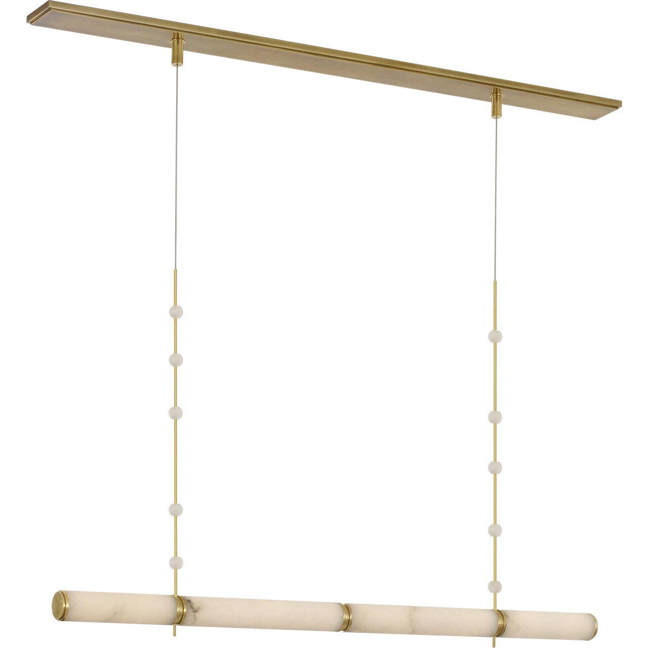 Anne-Marie Barton Marcell Linear Chandelier Ceiling Light in Antique-Burnished Brass