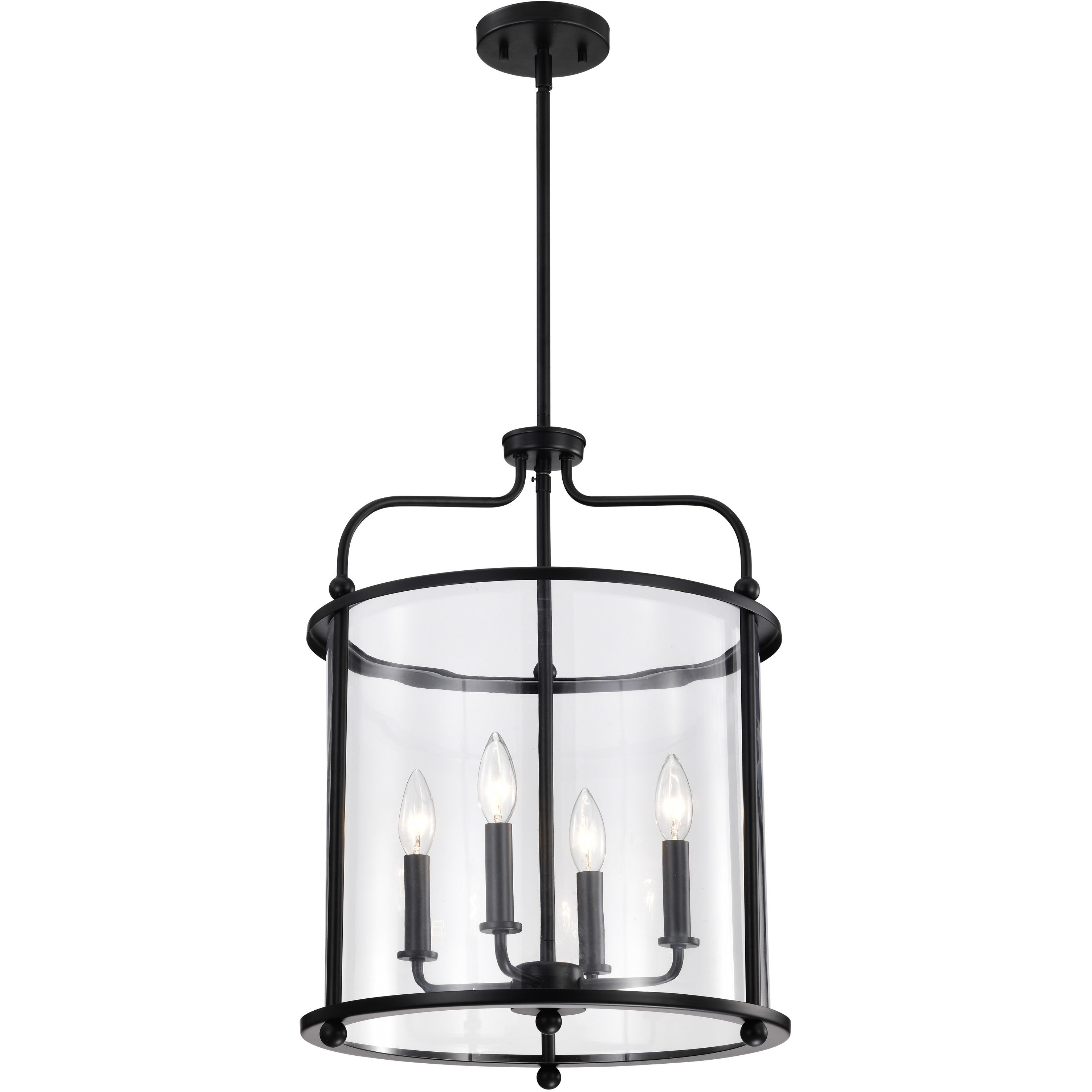 Yorktown 4 Light 16 inch Matte Black Pendant Ceiling Light