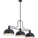 Melange 3 Light 52 inch Matte Black Billiard Ceiling Light