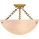 Baylor 3 Light 15 inch Brushed Gold Semi-Flush Mount Ceiling Light, Medium