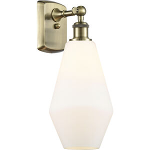Ballston Cindyrella 1 Light 7 inch Antique Brass Sconce Wall Light in Incandescent, Matte White Glass