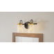 Rowland 2 Light 15 inch Matte Black Bath Light Wall Light