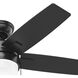 Anisten 44 inch Matte Black with Matte Black/Dark Gray Oak Blades Ceiling Fan