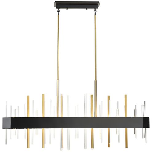 Crystal Boulevard Linear Ceiling Light in Venetian Brass and Graphite