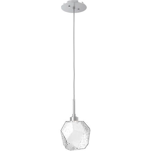 Gem LED 8.4 inch Classic Silver Pendant Ceiling Light in Clear, 2700K LED