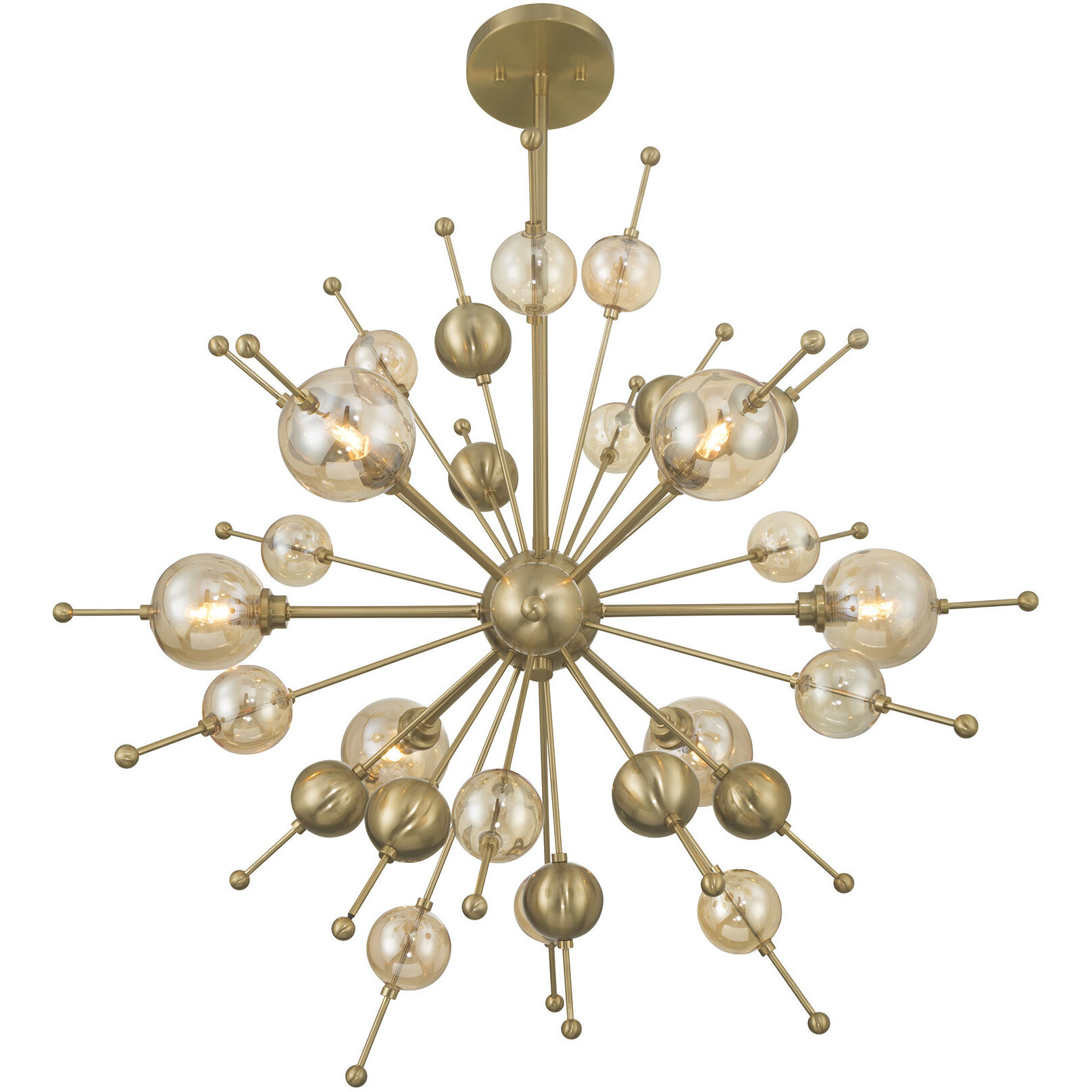 Crescent 6 Light 28.5 inch Noble Brass Chandelier Ceiling Light