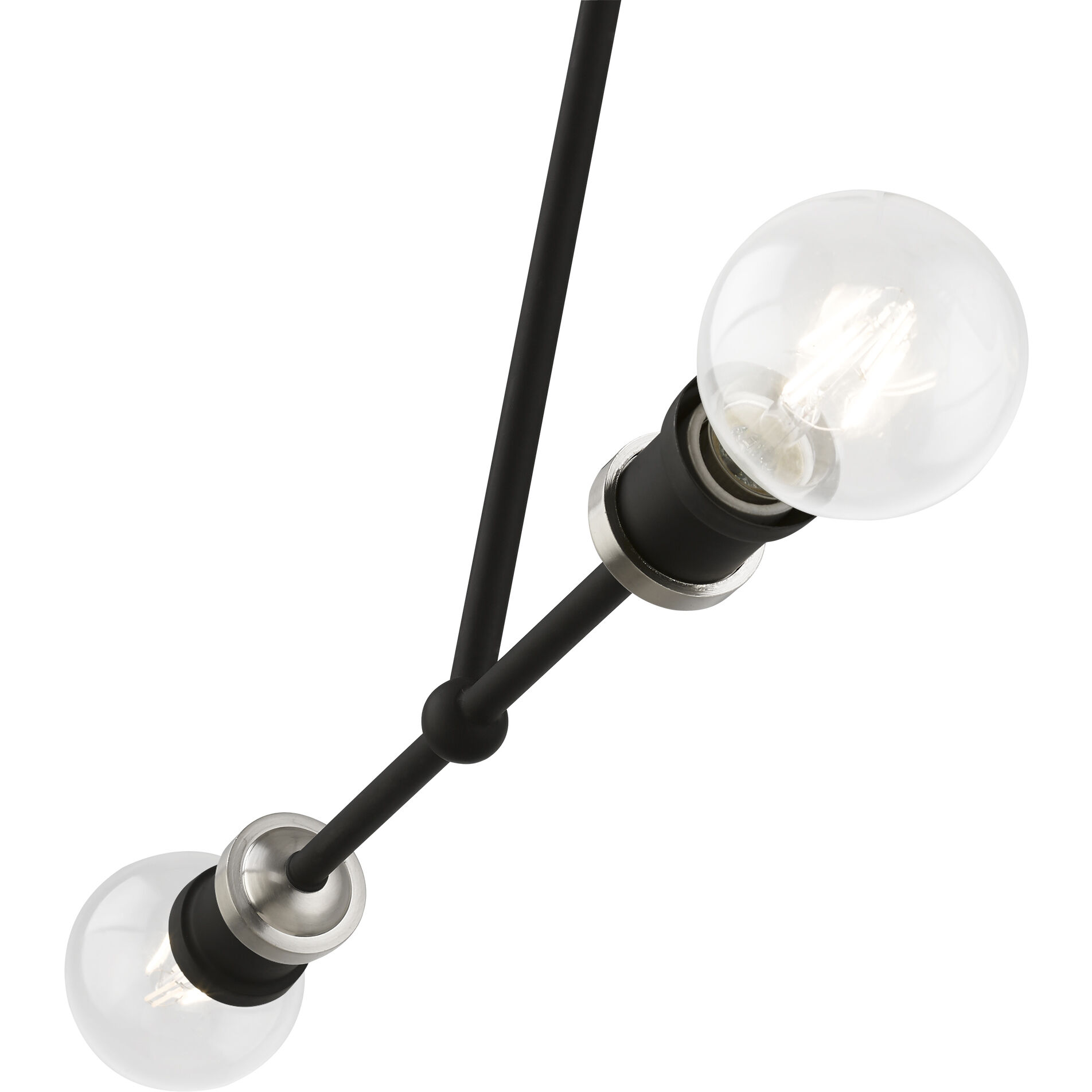 Lansdale 2 Light 14 inch Black with Brushed Nickel Accents Linear Chandelier Ceiling Light