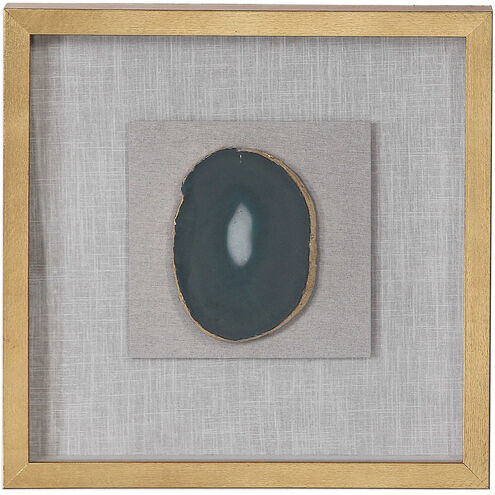 Keeva Emerald Green Agate Stone and Gold Leaf Shadow Box